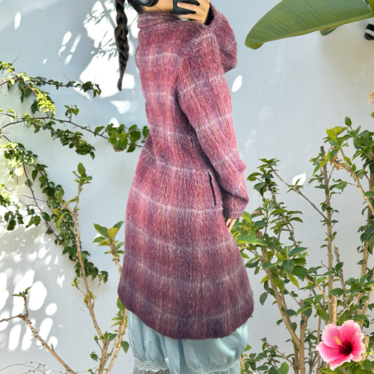 Vintage Long wool purple trench coat
