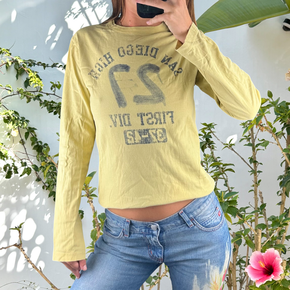 Y2K long sleeve graphic baby tee
