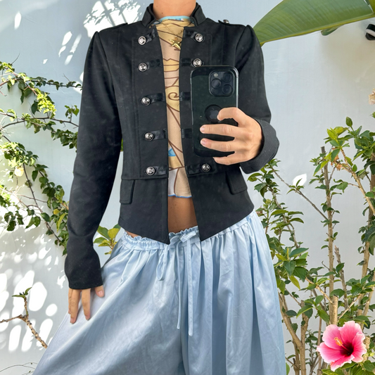 Vintage soft cotton military style jacket