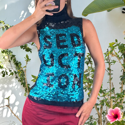 Y2K sequin ‘seduction’ top