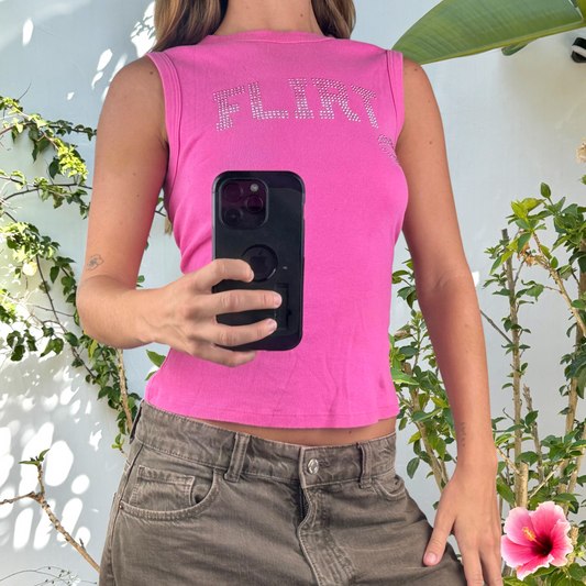 Y2K “flirt” cotton tank top