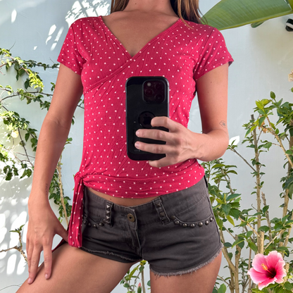 Vintage cotton polka dot cami top