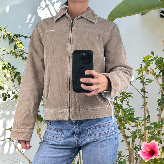 Vintage boxy corduroy zip up jacket