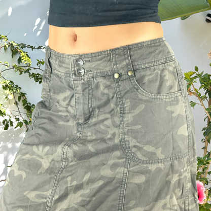 Vintage camo soft midi skirt