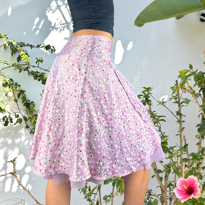 2000’s Purple silky vintage layered skirt