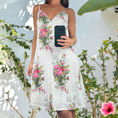 Soft vintage cotton summer midi dress